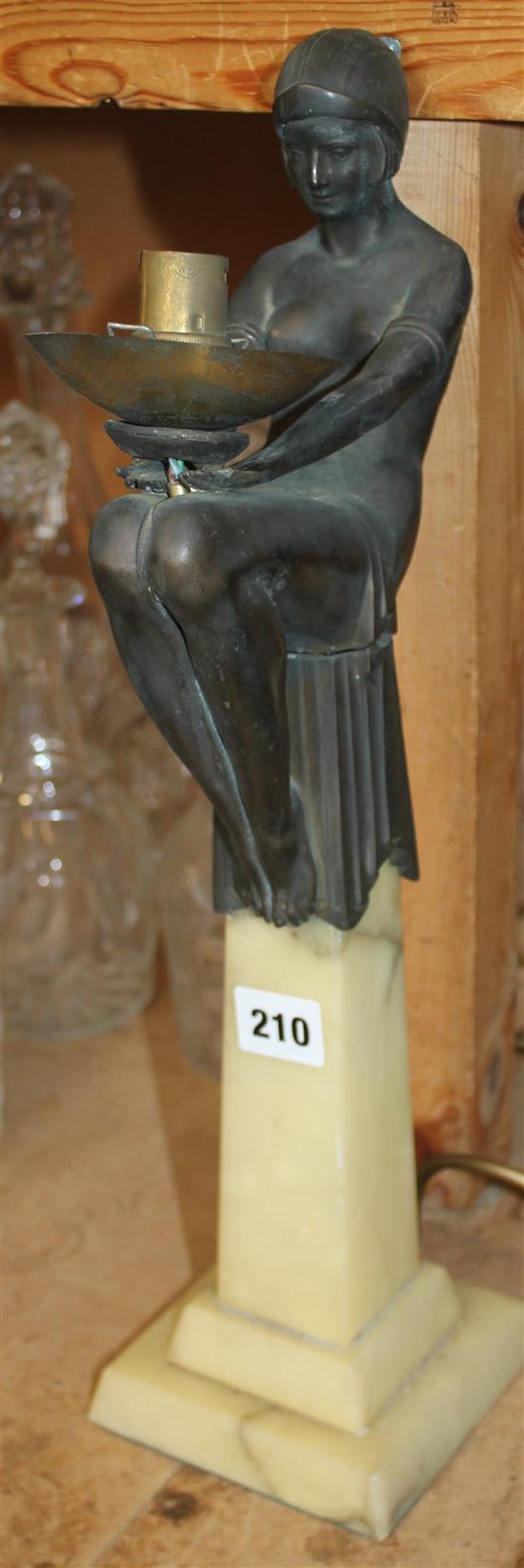 Deco female figure lamp